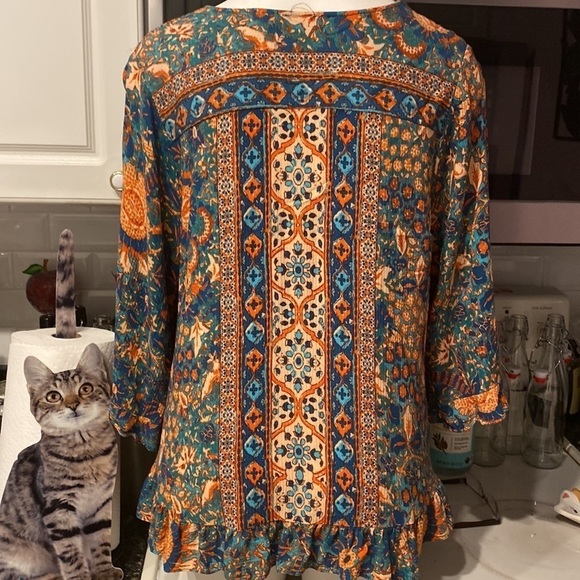 K womens Rachel Zoe casual 3/4 sleeve plus size pullover top size 1X - Picture 2 of 4